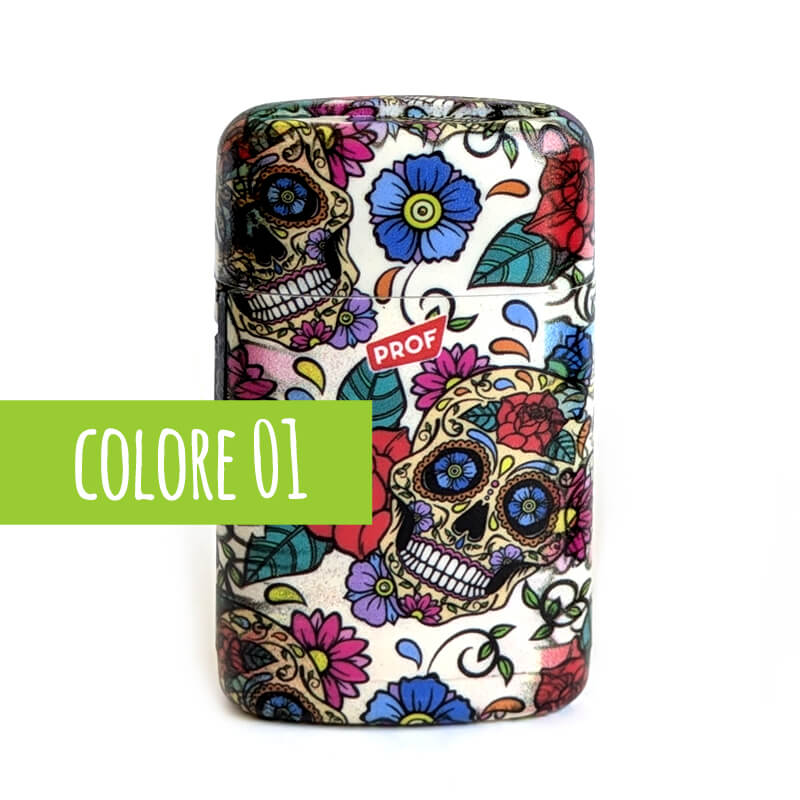 accendino antivento mexican skulls colore 1