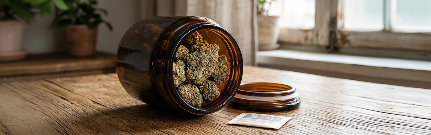 come conservare infiorescenze CBD in barattolo di vetro