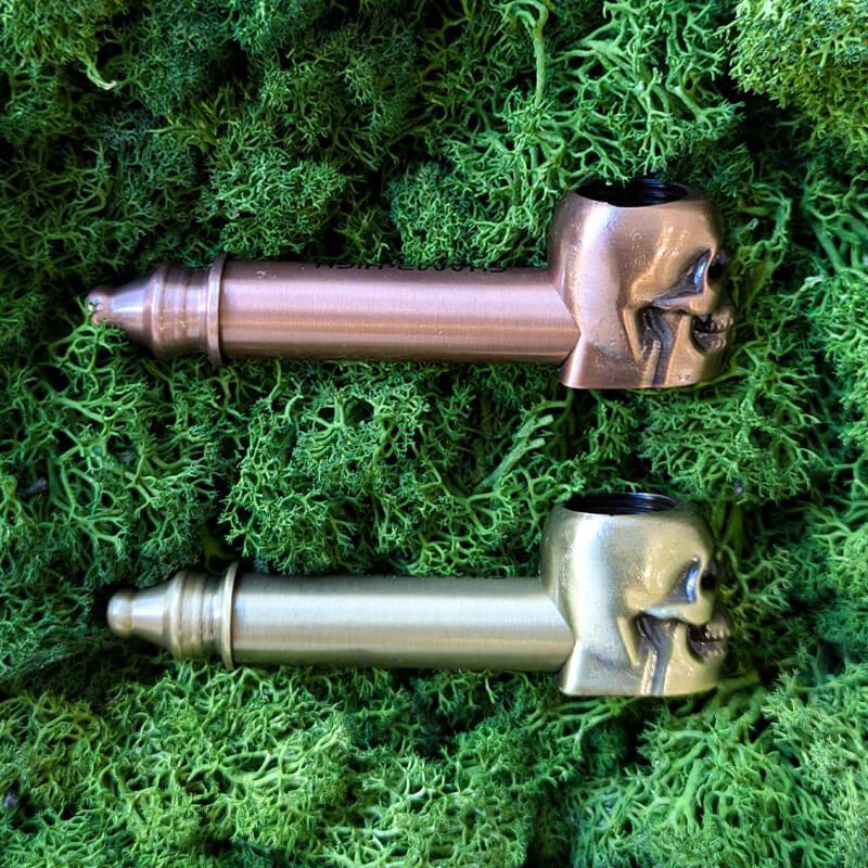 Pipa in metallo skull a forma di teschio